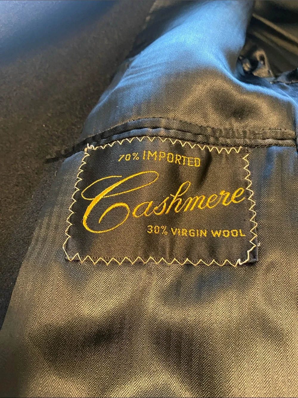 Men's Classic Wool Overcoat - Black Blue